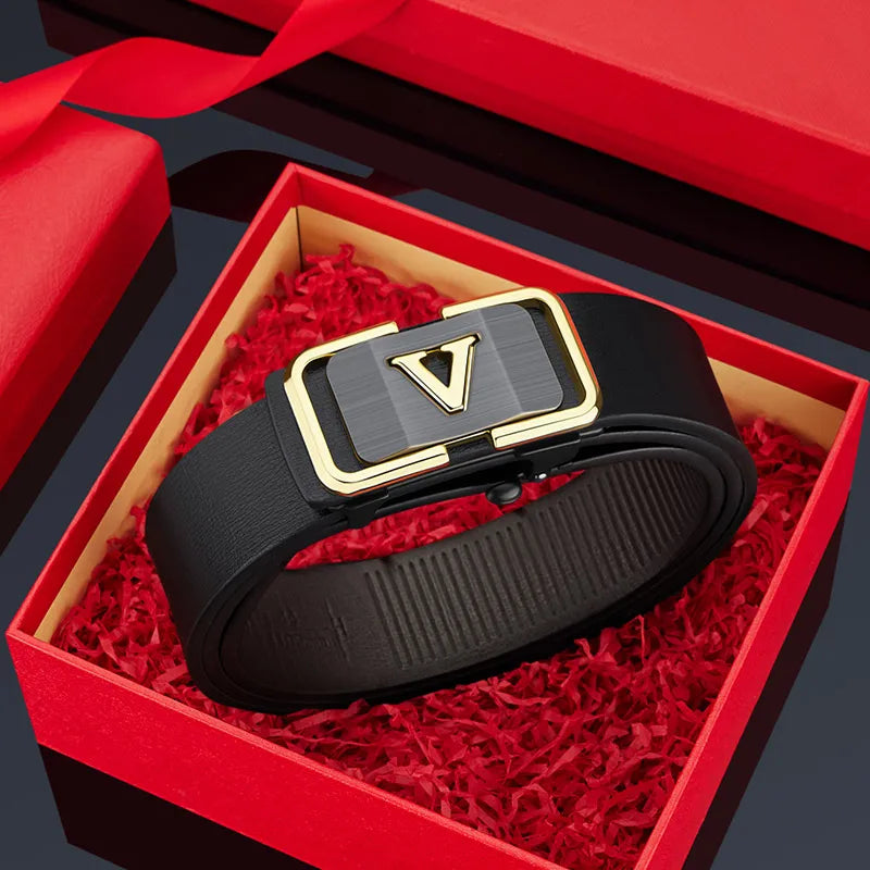 Men's automatic buckle belt casual cowhide belt personalized versatile belt