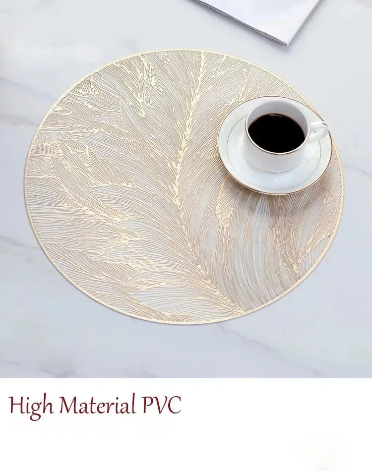 Placemats Set of 1/4Pc Light Luxury Placemat Table Mat Wide Application PVC Table Decor Round Protector Mat Heat Resistant Pad