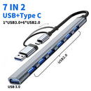 USB 3.0 Type C Adapter Docking Ststion USB 2.0 Port TF SD Card Reader Audio Output Multi-hub Splitter  for Macbook Pro Computer