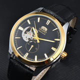 Orient Double Lion Watch Japanese Fully Automatic Mechanical Watch Hollowed Out Business Men's Watch Leather Strap