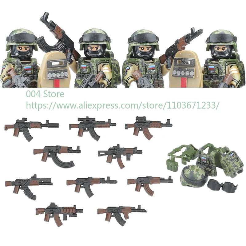 Military Special Forces Action Figure Building Blocks Ghillie Suit Weapons Sniper SWAT Ghost KSK Police Bandit Boy Toy Gift F029