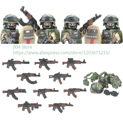 Military Special Forces Action Figure Building Blocks Ghillie Suit Weapons Sniper SWAT Ghost KSK Police Bandit Boy Toy Gift F029
