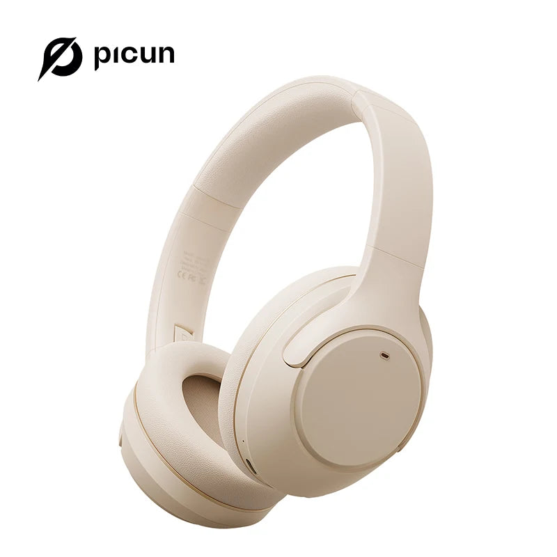 Picun F2 Hybrid Active Noise Canceling Headphones with Built-in Microphone, Spatial Audio Mode, 50H Playing Time Hi-Res Audio