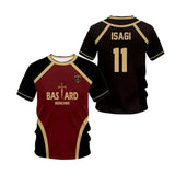 Camiseta de fútbol sala con estampado VL Replika Blue Lock Anime Bastard Munich, camisetas de verano para hombre y mujer, camisetas deportivas casuales, top