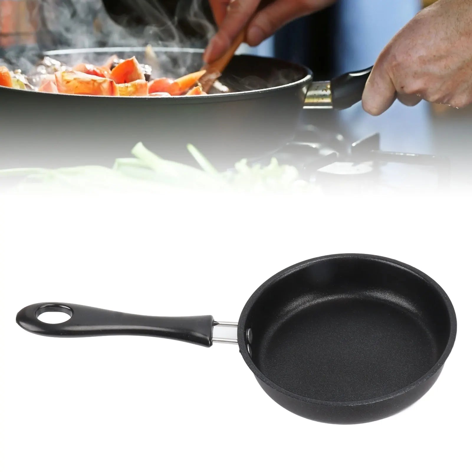 1PC 12-20cm Mini Frying Pan Non-Stick Thickened Stainless Steel Frypan Pot Fried Eggs Saucepan Gas/Induction Kitchen Cookware 
﻿