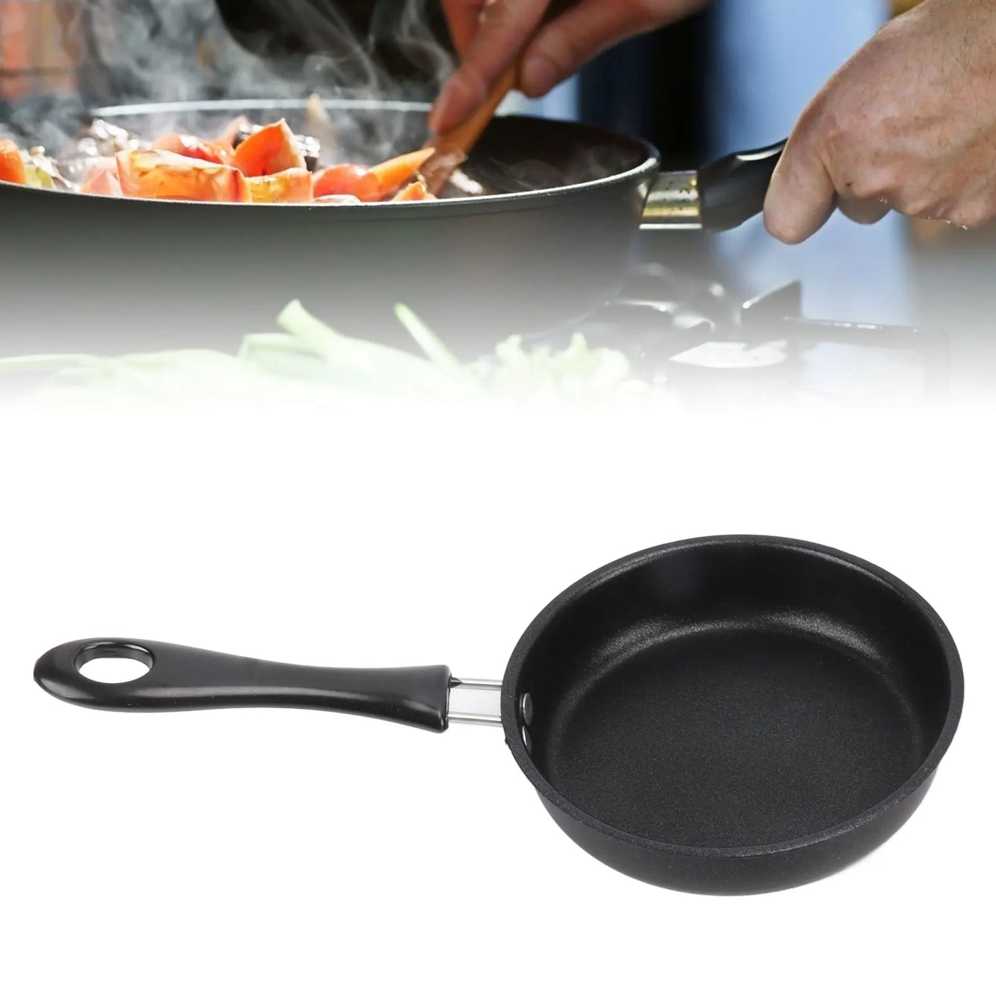 1PC 12-20cm Mini Frying Pan Non-Stick Thickened Stainless Steel Frypan Pot Fried Eggs Saucepan Gas/Induction Kitchen Cookware 
﻿