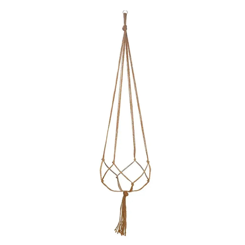 1pcs Braided Rope Hanging Basket  Flower Pot Straw Macrame Net Hanger Garden Holder Craft Plant Balcony Decor Accessories