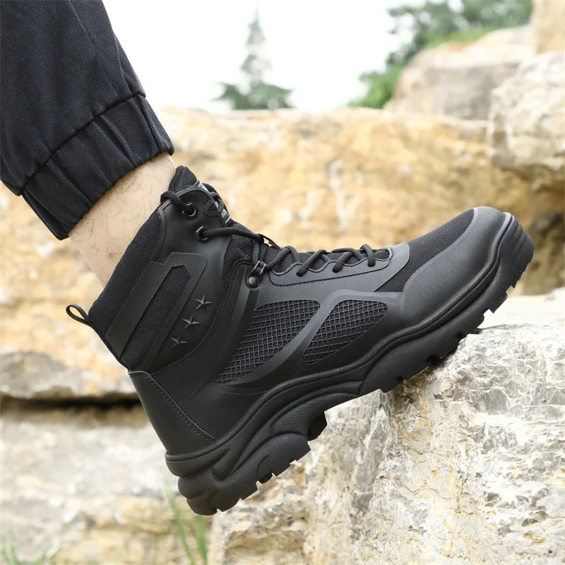 Latest 2023 Waterproof Men Leather Boots Steel Toe Cap Safety Work Shoes Anti Smashing Indestructible Construction Welding Boots