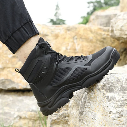 Latest 2023 Waterproof Men Leather Boots Steel Toe Cap Safety Work Shoes Anti Smashing Indestructible Construction Welding Boots