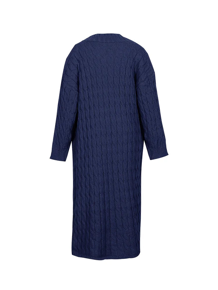 Plus Size Women's Sweater Fashion Casual Cardigan Solid Colour Knitted Sweater Cardigan with Pocket Autumn and Winter Best