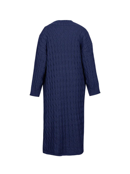 Plus Size Women's Sweater Fashion Casual Cardigan Solid Colour Knitted Sweater Cardigan with Pocket Autumn and Winter Best
