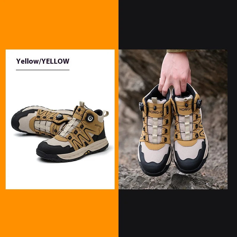 New Safety Boots Men Work Indestructible Shoes Sneakers Steel Toe Protective Boots Anti-smash Anti-puncture Work Tactical Boots