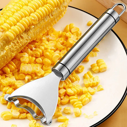 Pelador de maíz de acero inoxidable, pelador de maíz dentado, pelador de mazorcas, cepillo, trillador, cortador, herramienta de cocina para frutas y verduras.