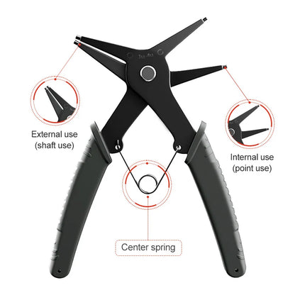 2 in 1 Snap Ring Pliers For Internal External Card Retaining Pincer Multifunctional Professional Hand Tool Hardware Repair Tool
