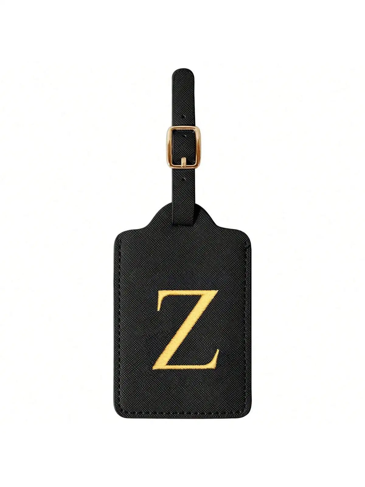 PU Leather Luggage Tag for Travel - Durable Suitcase ID Tag with Privacy Cover & Name Card Slot (A-Z) liu