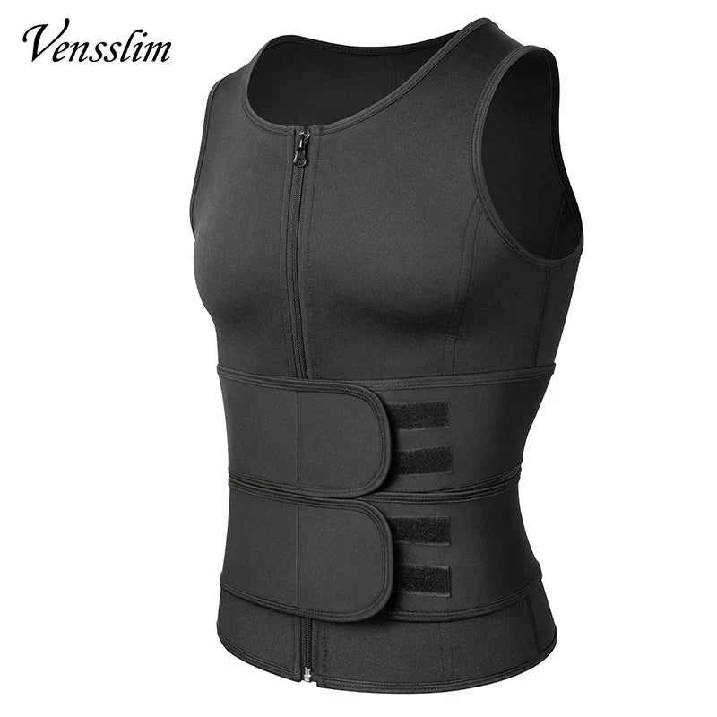Vensslim - Chaleco moldeador de cintura para hombre, camiseta adelgazante, camiseta interior de compresión para sauna, ropa moldeadora, quemador de grasa, camisetas de entrenamiento