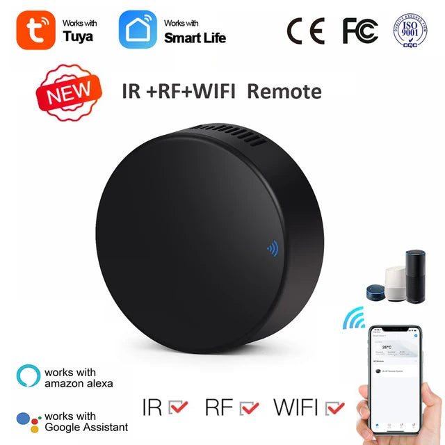 Controle Remoto Inteligente Infravermelho Universal, Tuya, IR, WiFi, 433MHz, RF, Funciona com Alexa, Google Home, Quente