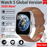 Watch 5 Smart Watch Global Version Men Women HD AMOLED Screen Heart Rate Bluetooth Call GPS Track Waterproof Sports Smartwatches