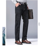 New Men's Light Luxury Stretch Slim Fit Pants Comfortable Soft Business Fashion Straight Casual Denim Trousers Male Brand Clothing