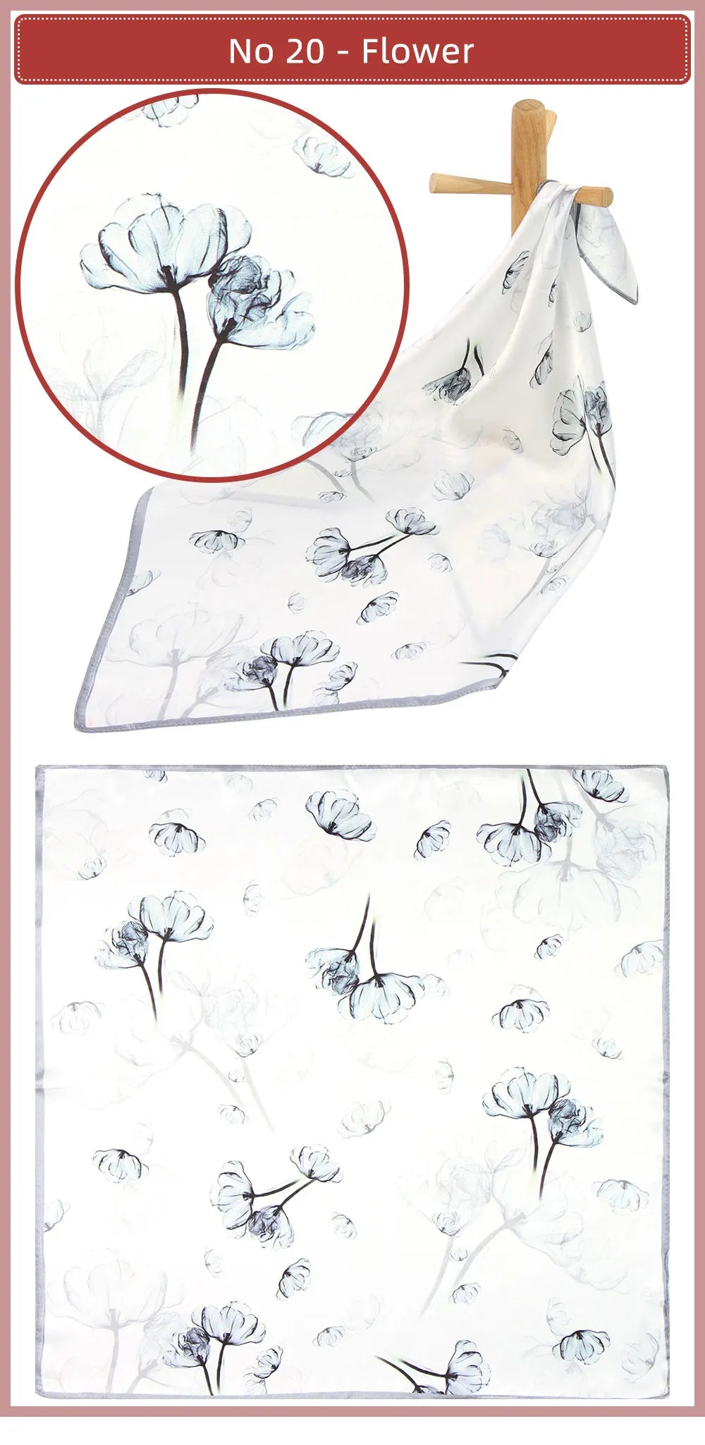Pañuelo de seda 100 % pura para mujer, pañuelo para la cabeza, pañuelo de seda natural para niño, pañuelo de bolsillo superior para hombre.