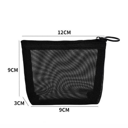 Aosbos 3-Pack Mesh Cosmetic Bag Set - Travel/On-The-Go Makeup Storage, Zipper Closure Small Pouch