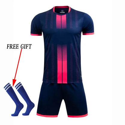 Kids Football Jersey Personalized Custom Boy Soccer Jersey Set Polyester Soccer Uniform Breathable Football Uniform For Children