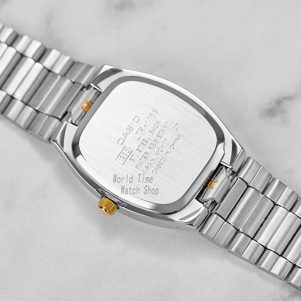 Relógio feminino Casio LTP 1169 bicolor quartzo a prova de agua 30m