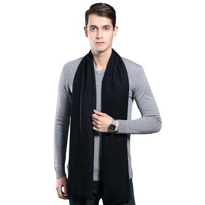 Designer Brand Plaid Men's Cashmere Scarf Winter Warm Scarves Shawls Casual Business Long Wraps Pashmina Christmas Gift for Man