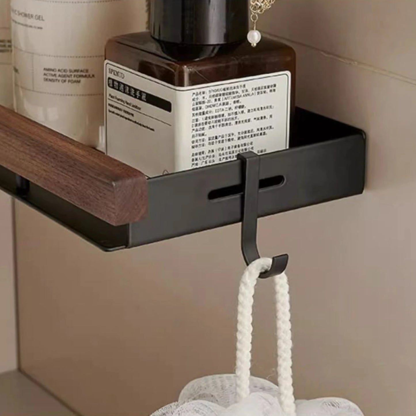 Estantes de baño para inodoro de nogal con trípode. No requiere perforación. Estilo nórdico. Madera maciza pura, resistente al agua y a la humedad.