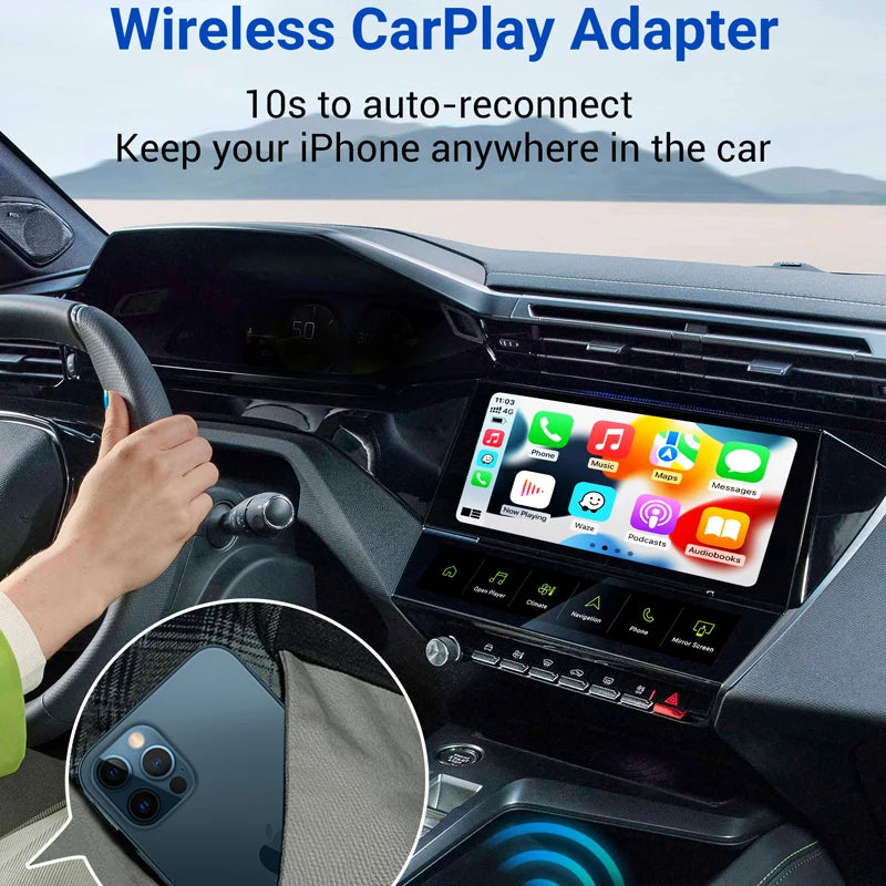 OTTOMOTION Android Ai Box Wireless CarPlay Adapter Android Auto Built in Youtube Netflix Tiktok IPTV for Car with Wired Carplay