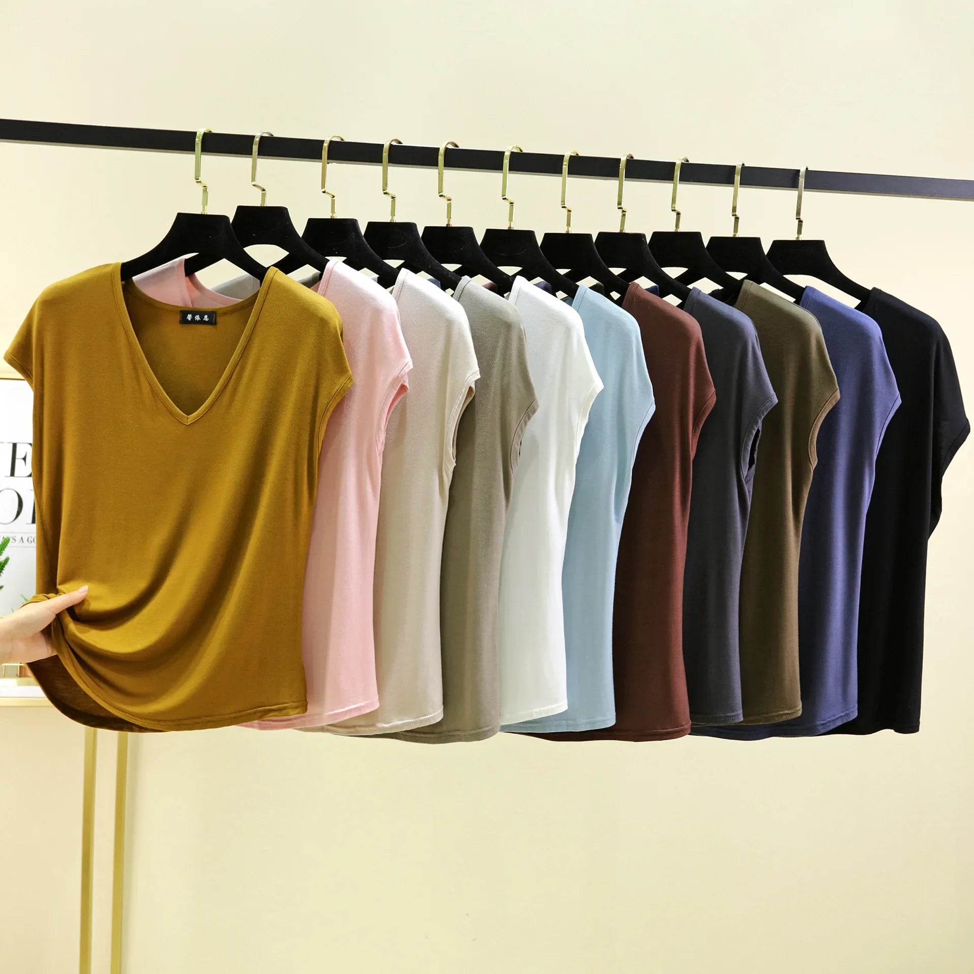 Modal V-Neck Tank Tops summer women's T-shirts sleeveless Plus size Thin Casual Loose Tee tops All match
