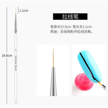 French Stripe Nail Art Liner Brushes Set Manicure Drawing Painting Pen Manicure Nails Line Painting Pen Nail Art Supplies