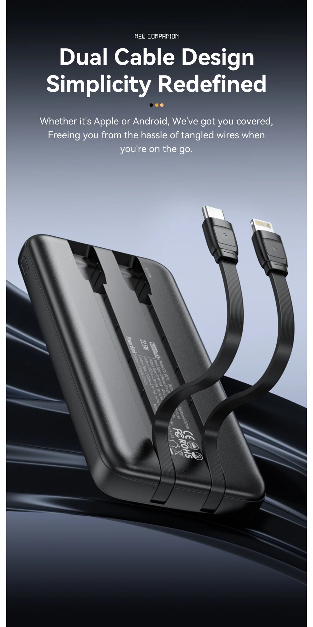 Essager Power Bank 30000mAh 22.5W PD Fast Charging Powerbank Portable Battery Charger For iPhone 15 14 13 12 Pro Max Huawei