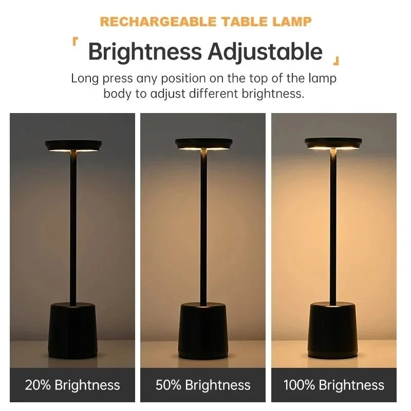 Table Lamp LED Touch Sensor Desktop Night Light Rechargeable Wireless Reading Lamp 3 Colors Adjustable Creative Ambient Light