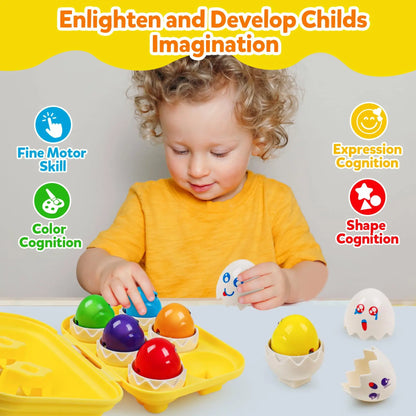 Matching Eggs Toys for Kids 1 2 3Toddlers Montessori Toys Easter Eggs Baby Shape Sorter Games Children Educational Learning Toys