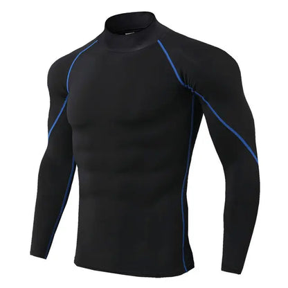 Men's Quick Dry Sports T-Shirt Bodybuilding Running Long Sleeve Compression Gym Fitness Tight Rashgard 