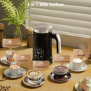 BioloMix Upgraded 5-in-1 LED Touch Screen Milk Frother for Lattes, Hot And Cold Foam Maker