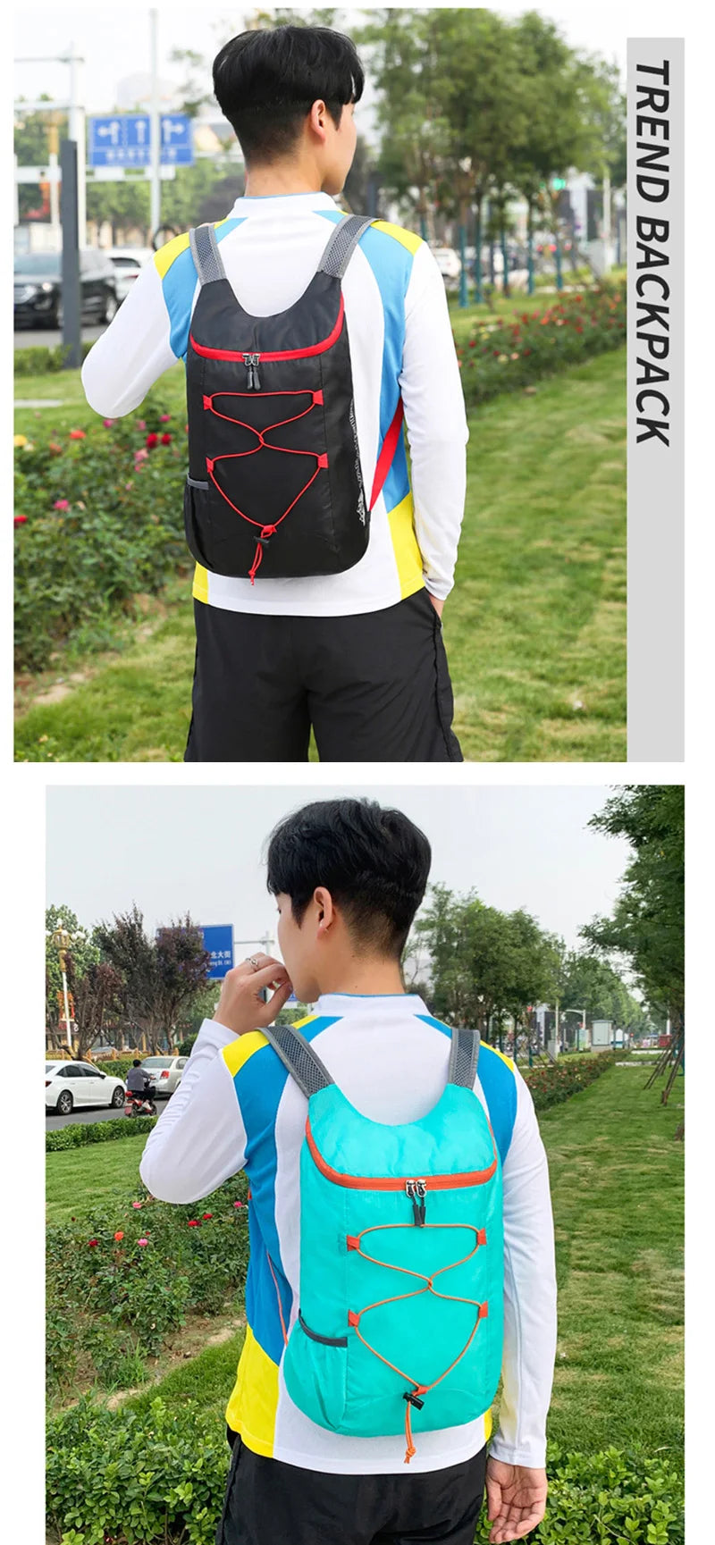 Buylor Outdoor Foldable Backpack Men Women Lightweight Waterproof Nylon Sports Bag for Camping Hiking Travel Mountain Bag Travel