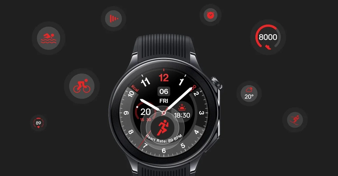 Global Version OnePlus Watch 2 Smart Watch 1.43'' AMOLED Display Snapdragon W5 Gen 1 Dual Frequency GPS Wear OS 4 NFC