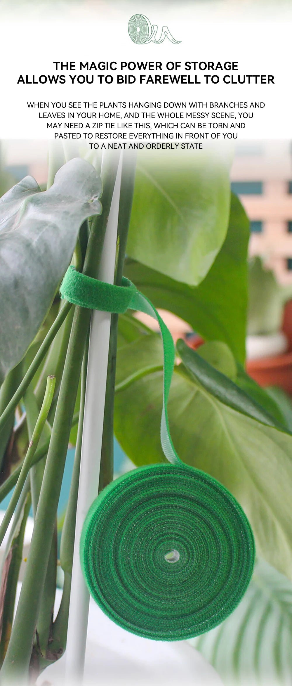 Brida de nailon para jardín, reutilizable, con cierre de velcro, para plantas, flores, trepadoras y en crecimiento.