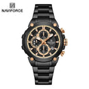 NAVIFORCE Original Watch for man 2025 New Stainless Steel Waterproof Chronograph Classic Quartz Wristwatch Brand Men Watch Gifts