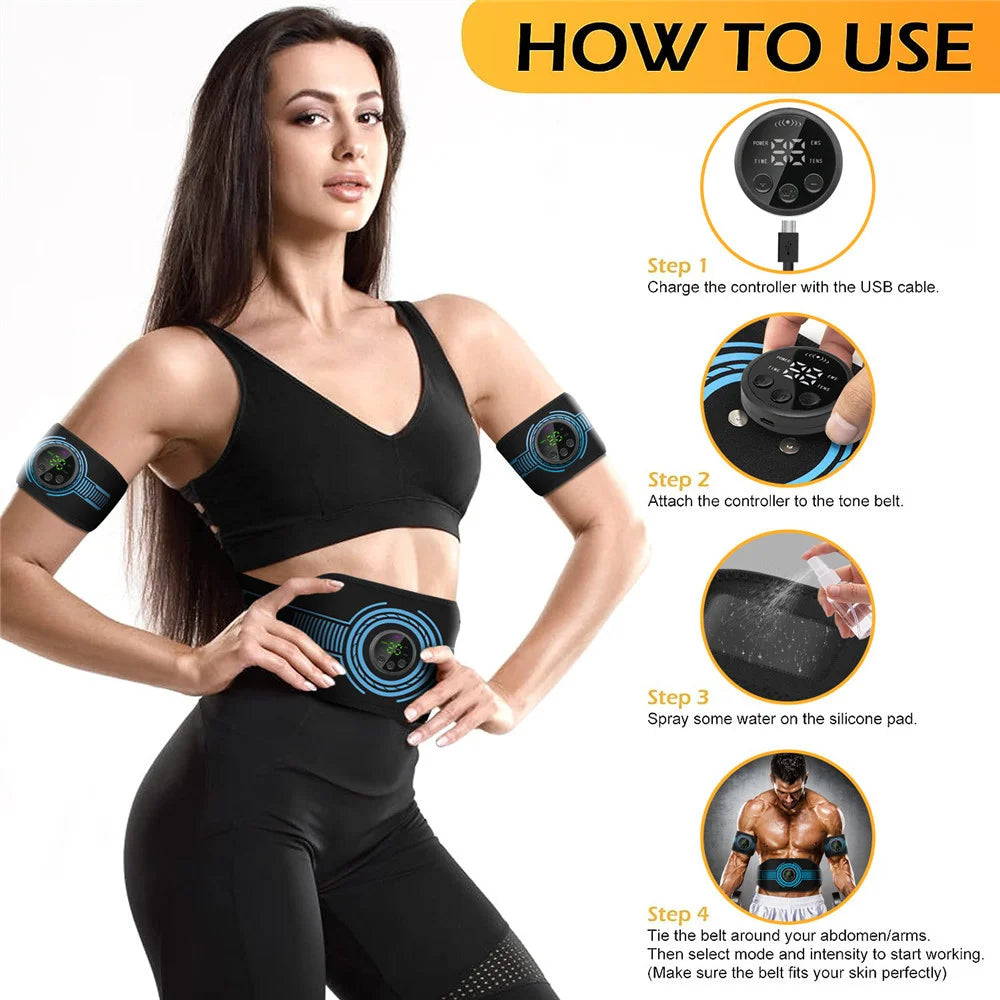 EMS Belt Massage Set Abdominal Fitness Device Intelligent Belt Full Body Muscle Stimulation Trainer USB Charging Version