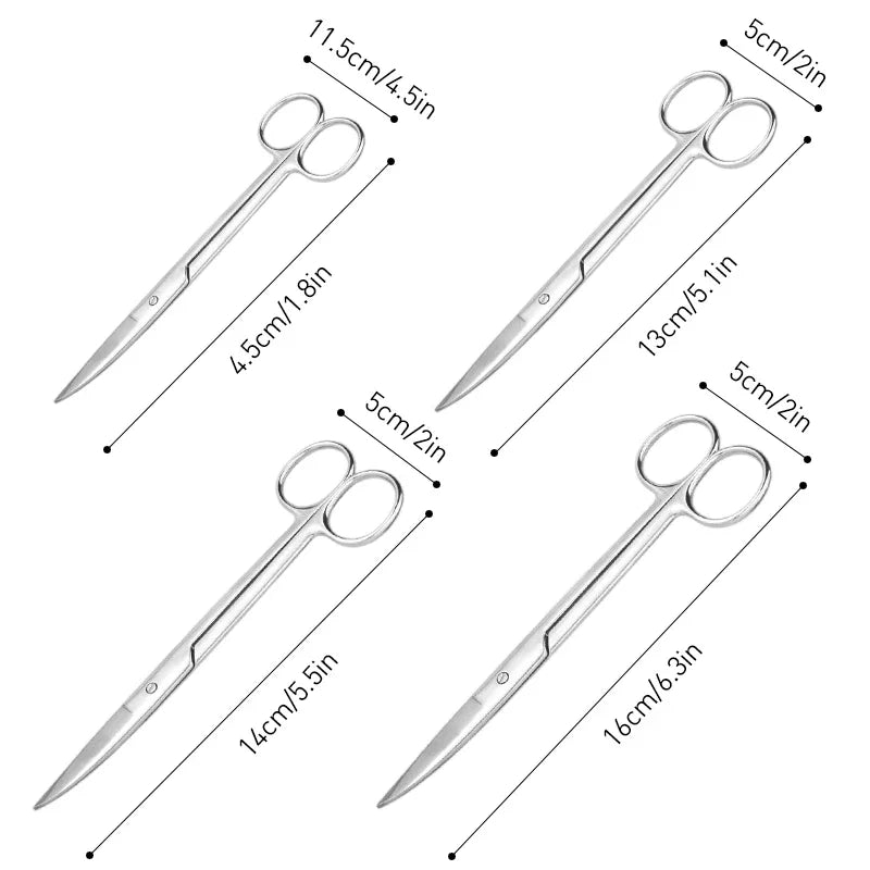 10cm/11.5cm/13cm/14cm/16 cm Animal Veterinary Vet Medical Stainless Steel Surgical Scissors Straight curved Tip Haircut Scissors