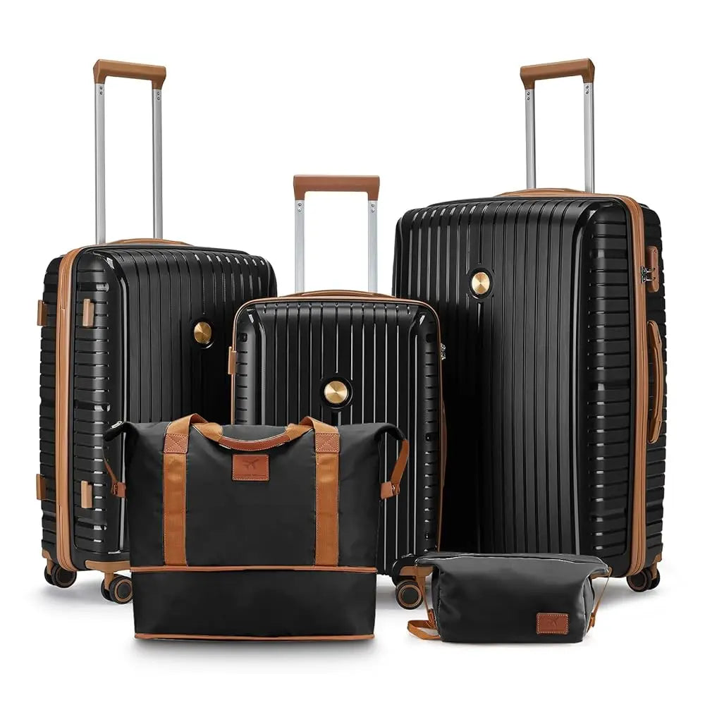 PP Hard Shell Lightweight Durable Luggage Sets, Travel Suitcase with Duffel Bag and Toiletry Bag, TSA Lock, Spinner Wheels