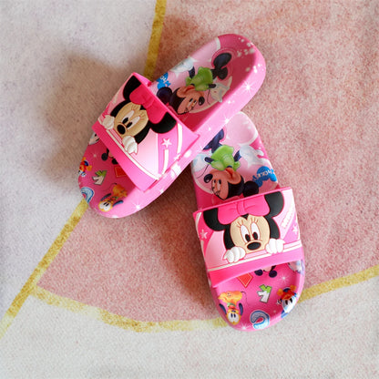 Nuevas sandalias de verano para niños, con dibujos de Minnie, zapatos de suela suave para niños y niñas, zapatillas antideslizantes, aptas para todas las estaciones.