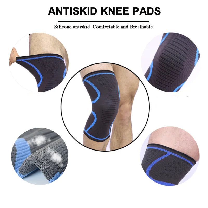 1 Unidade de Joelheira de Compressão Elástica em Nylon para Fitness, Corrida, Ciclismo e Esportes (Basquete/Vôlei)
