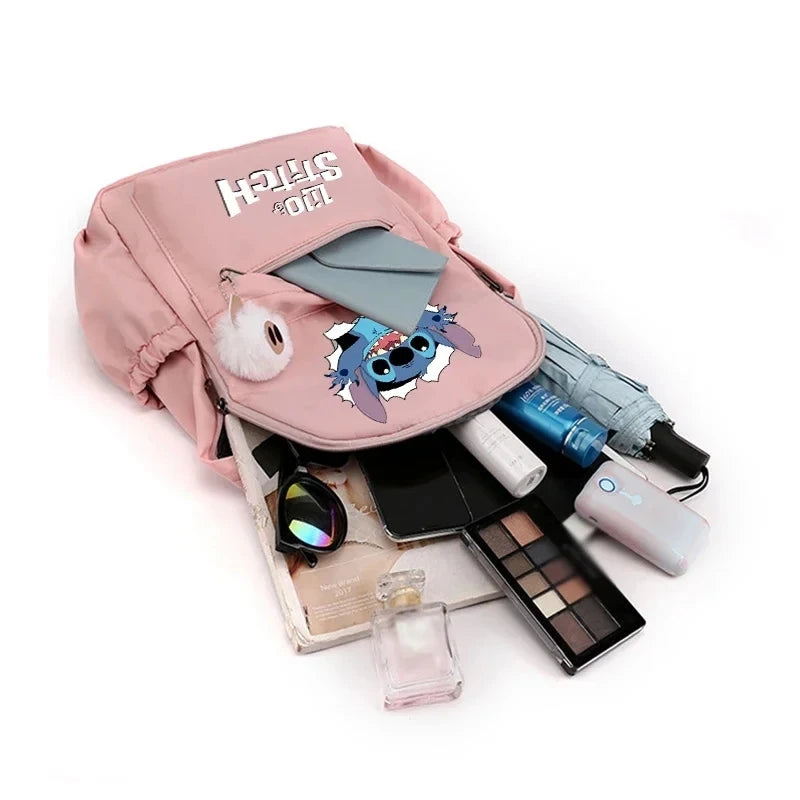 Mochila Disney Lilo Stitch para niñas, niños y adolescentes, informal, escolar, de viaje, con orejas de conejo