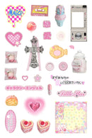 6pcs Glitter Stickers Y2K DIY Toploader Scrapbooking Journal Decor Stickers for Phone Kawaii Transparent PET Stickers Gift