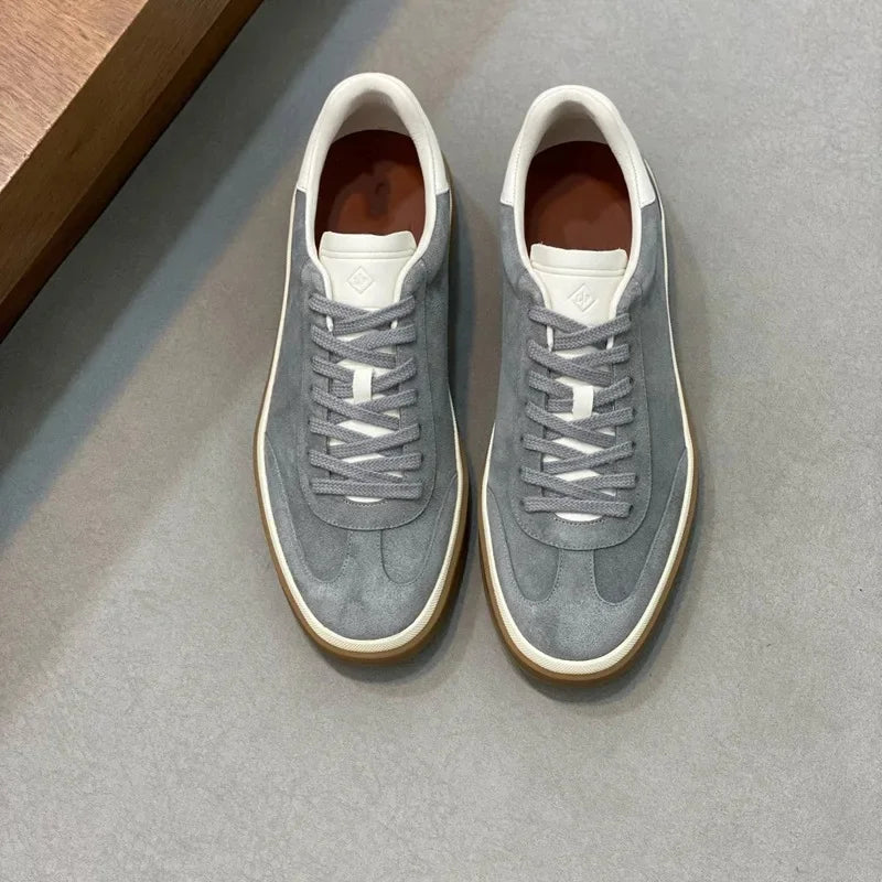 Classic Leisure Sport Board Shoes Men's Couple British Simple Match Dequn White Shoes Flat Heel Breathable Cement Ground