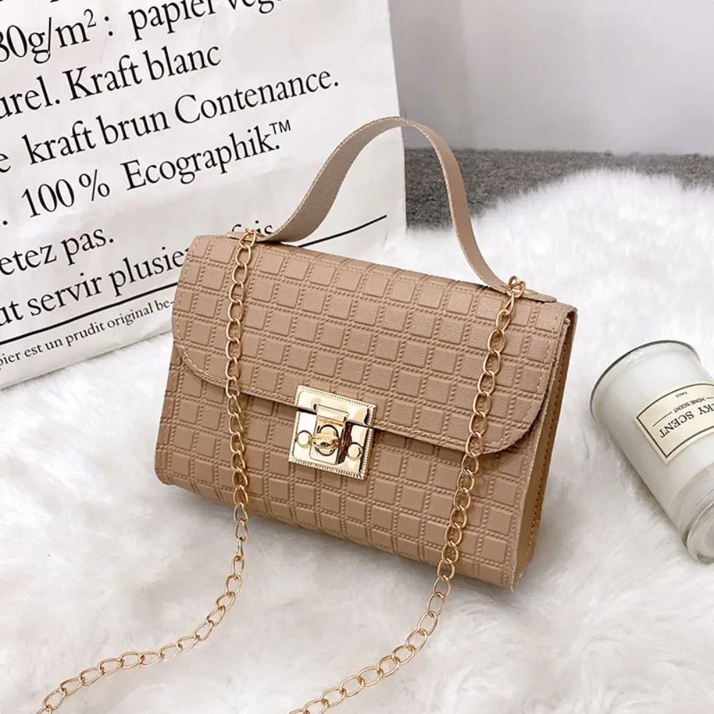 Minimalist PU Leather Chain Shoulder Bag High-Capacity Underarm Handbag Single Shoulder Bag Tote Bag Female Crossbody Bag
